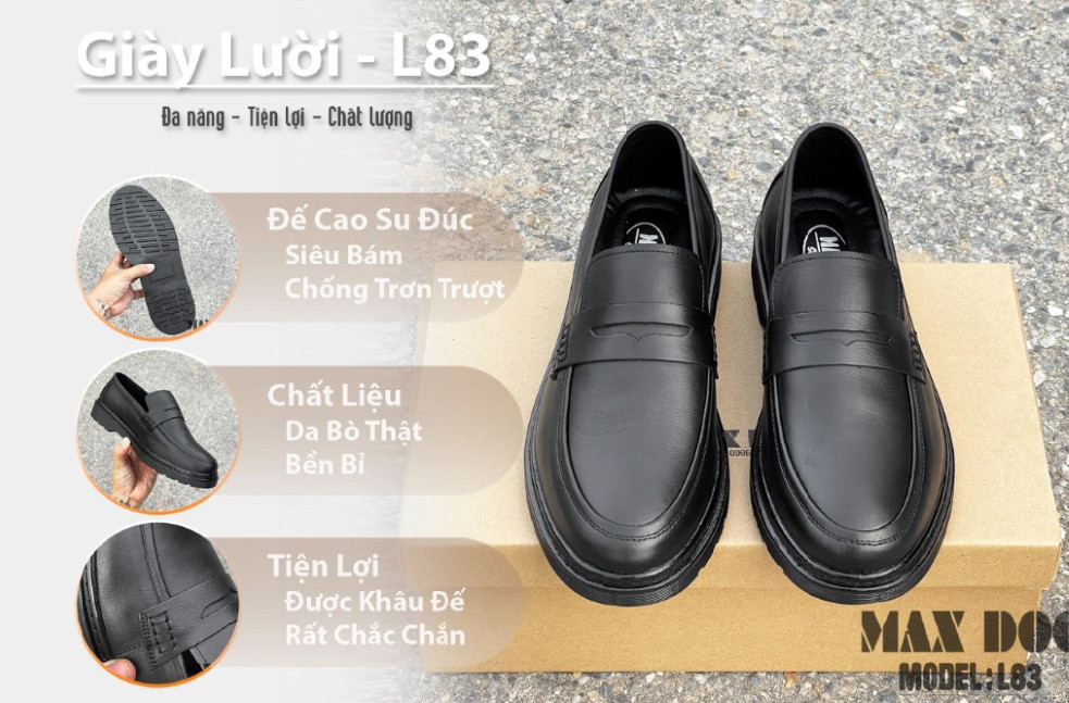 Giày lười L83 - ALL BLACK LOAFER