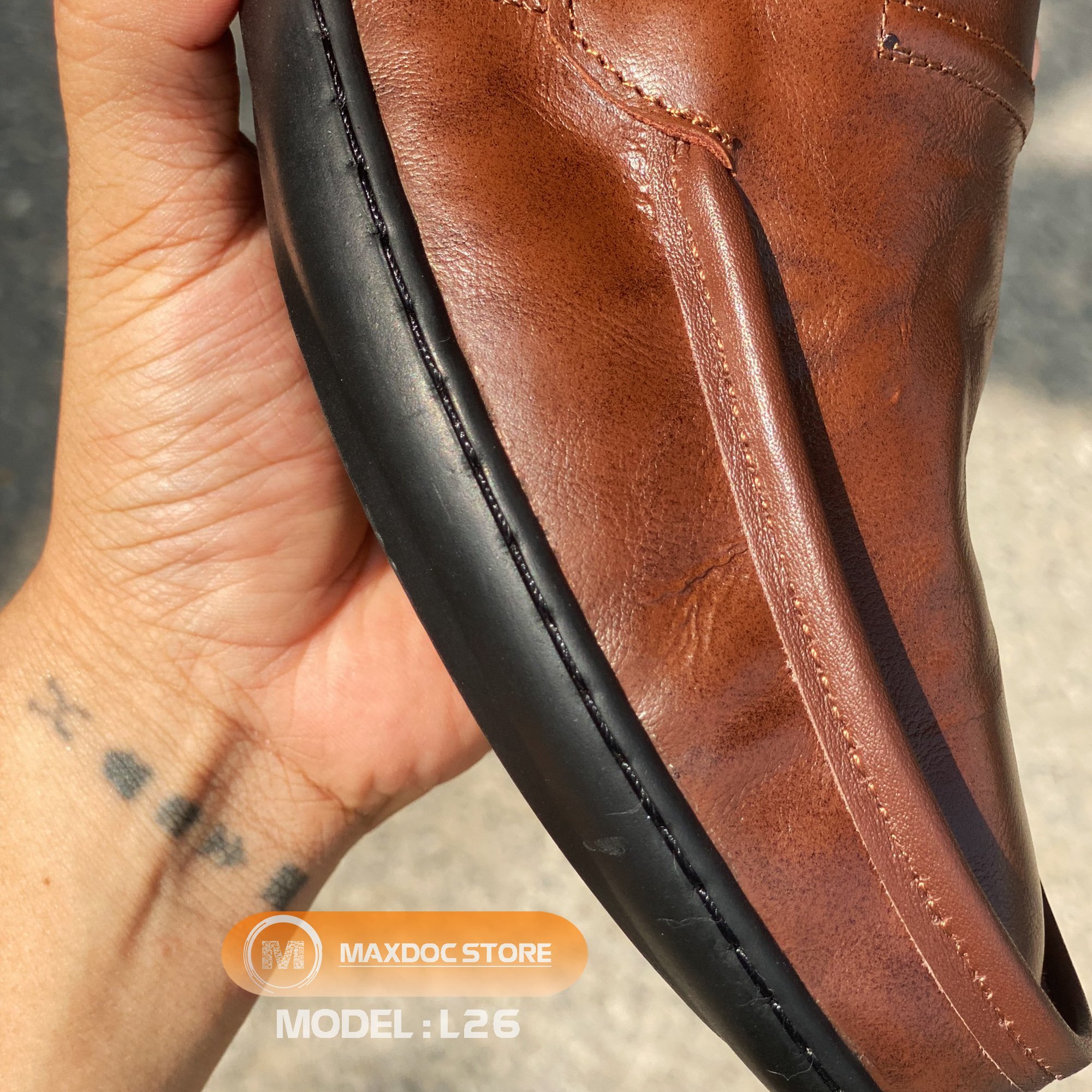 Giày Lười L26 - Nâu |Quà Tặng Dây Lưng Da Bò| Ưu Đãi Siêu Lớn